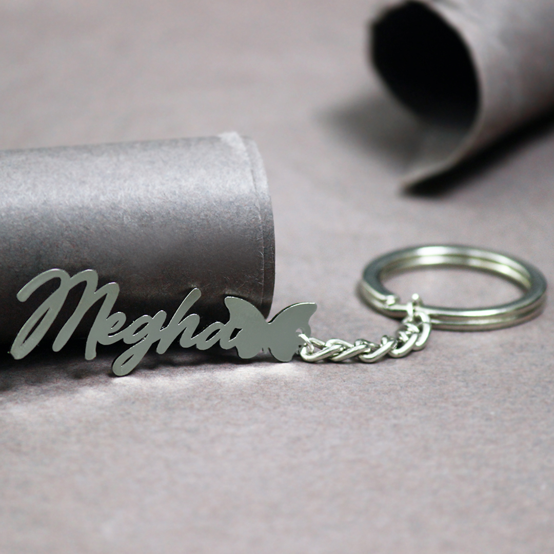Personalised Name key Chain with Butterfly